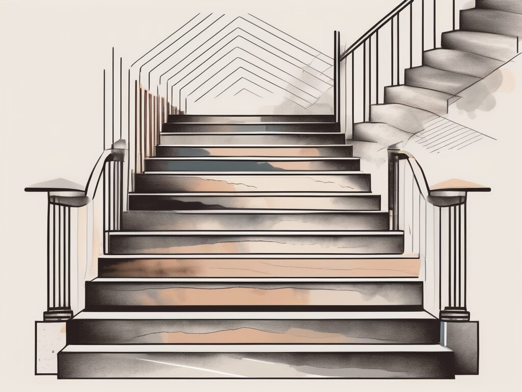 A staircase with six steps