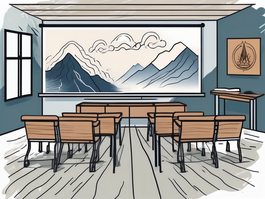 A classroom setting with thai cultural elements
