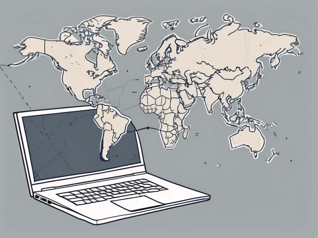 A laptop with an e-learning interface on the screen