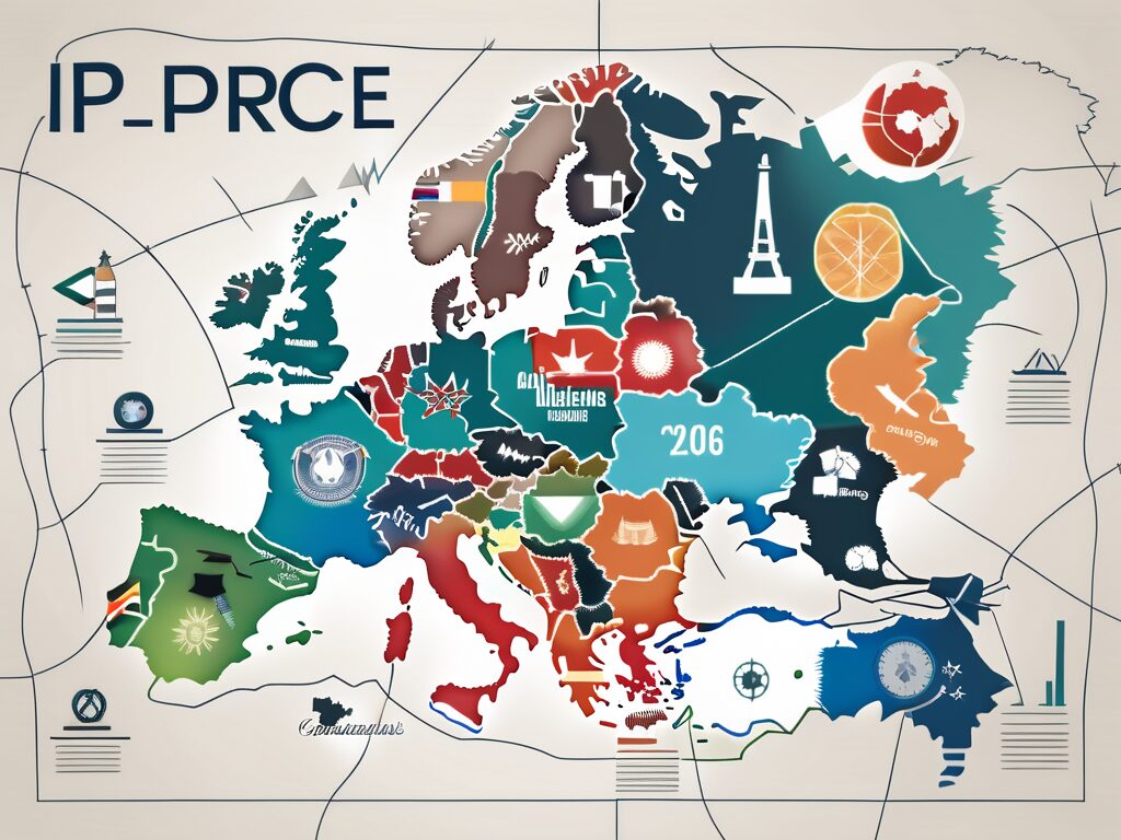 A graduation cap placed on top of a map of europe