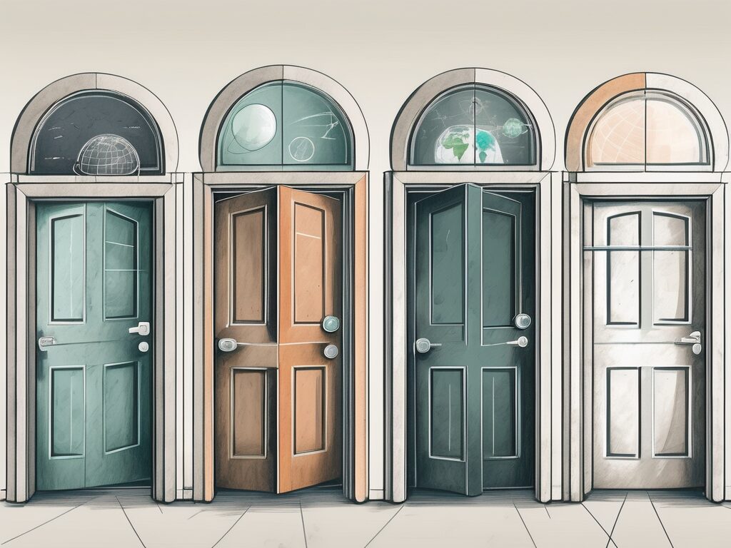 Eight different doors