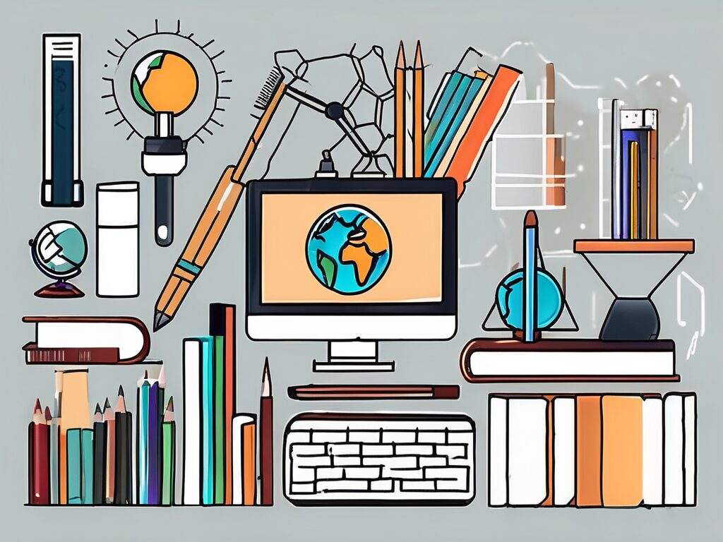 A diverse collection of teaching tools and resources such as books