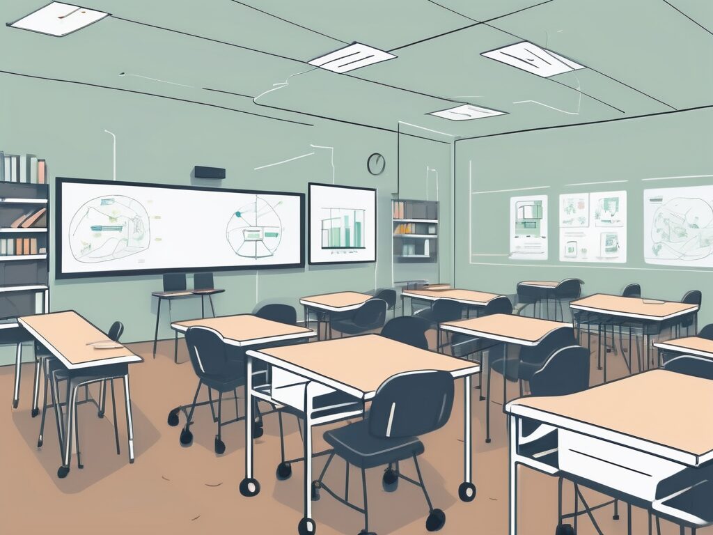 A well-organized classroom with different zones for various activities