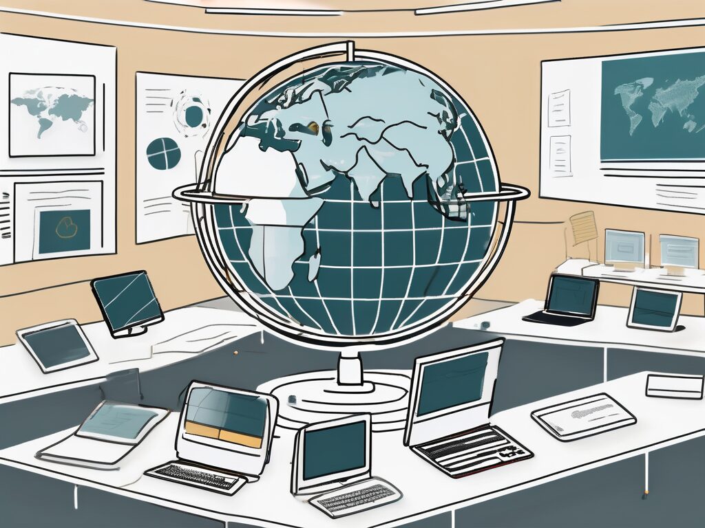 A virtual classroom setup with various digital tools and features that promote interaction