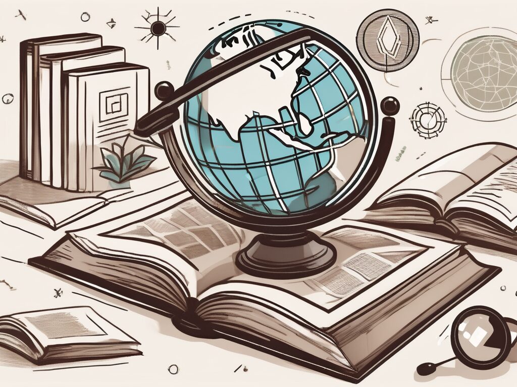 An open book with symbols of various languages