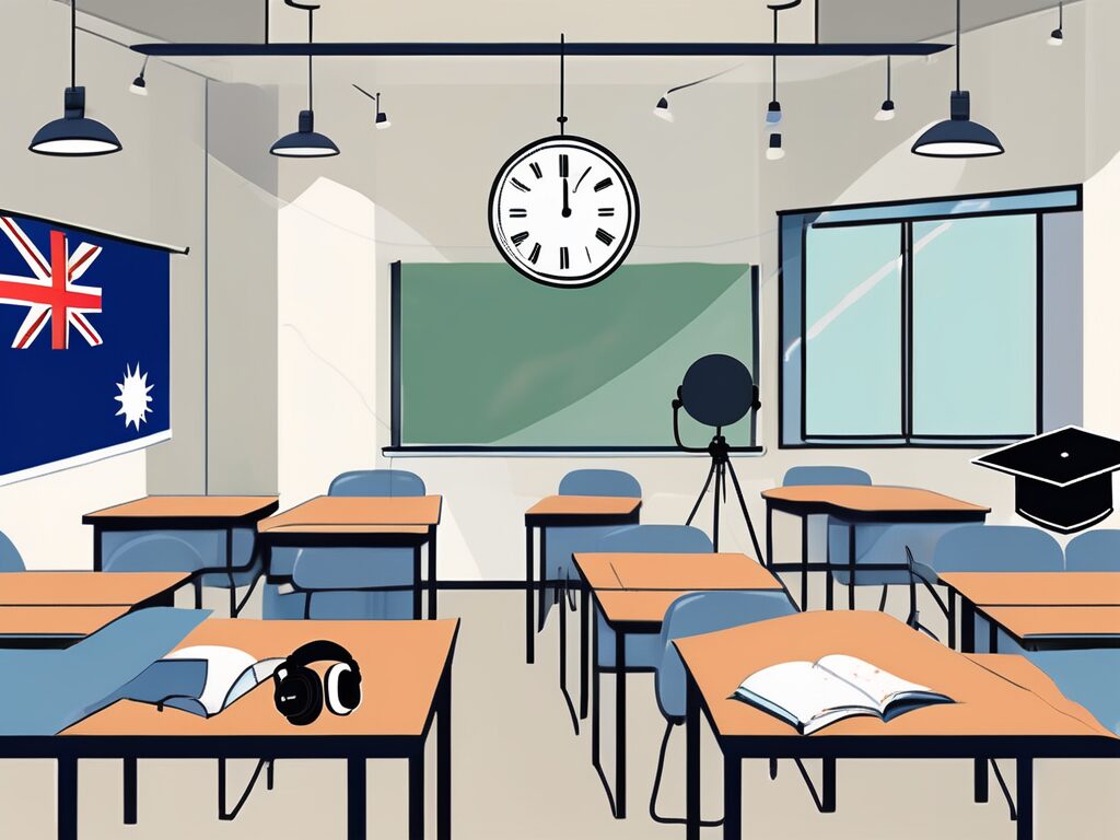 A classroom setting with different elements symbolizing management strategies