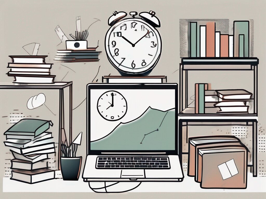 A classroom setting in hong kong with various symbols representing challenges such as a broken laptop for technology issues
