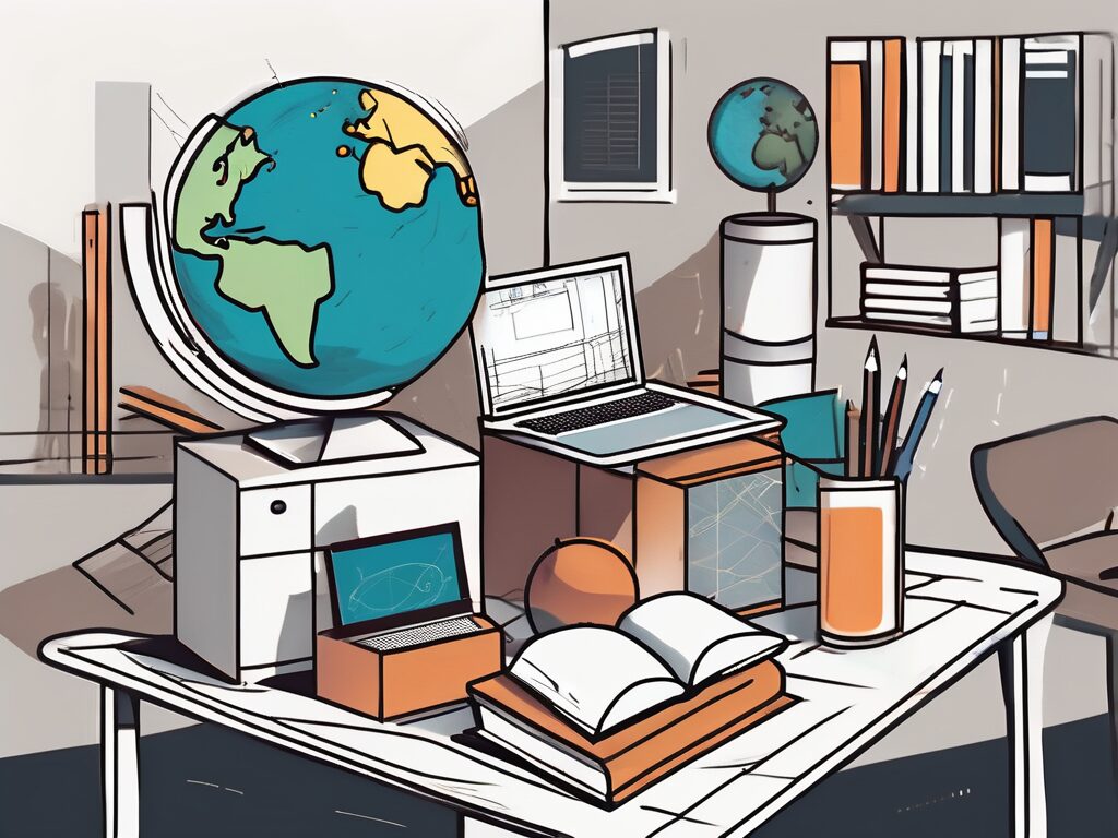 A diverse malaysian classroom setting with different educational tools like books