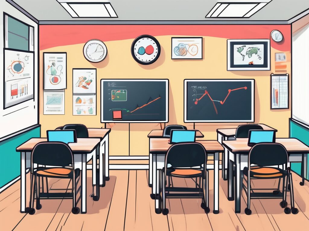 A vibrant classroom setting in hong kong with an iqts (international qualified teacher status) badge prominently displayed