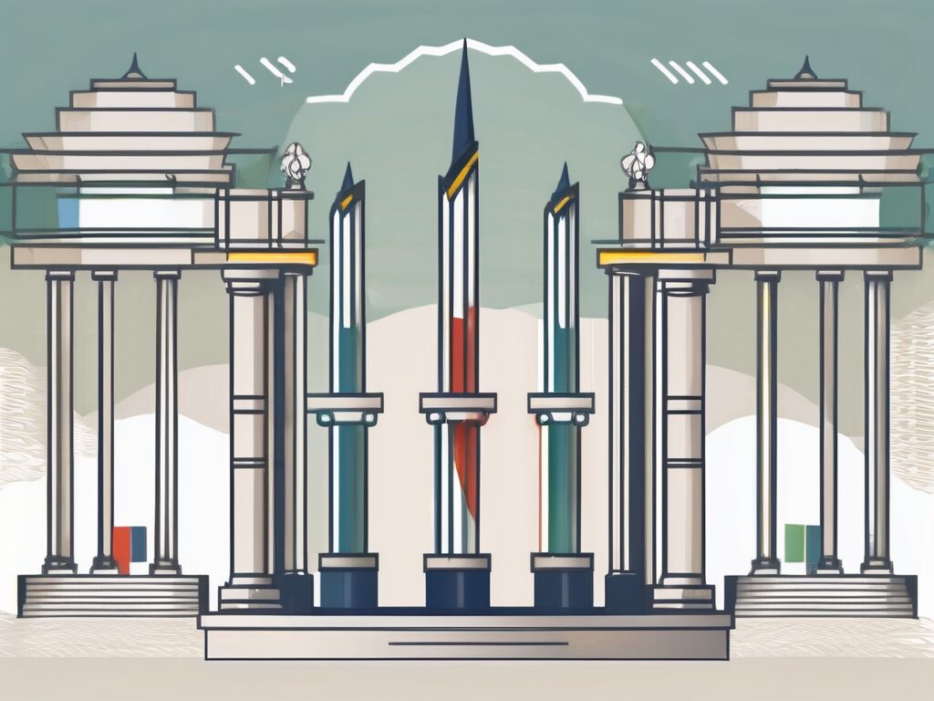 A symbolic barrier with four distinct sections