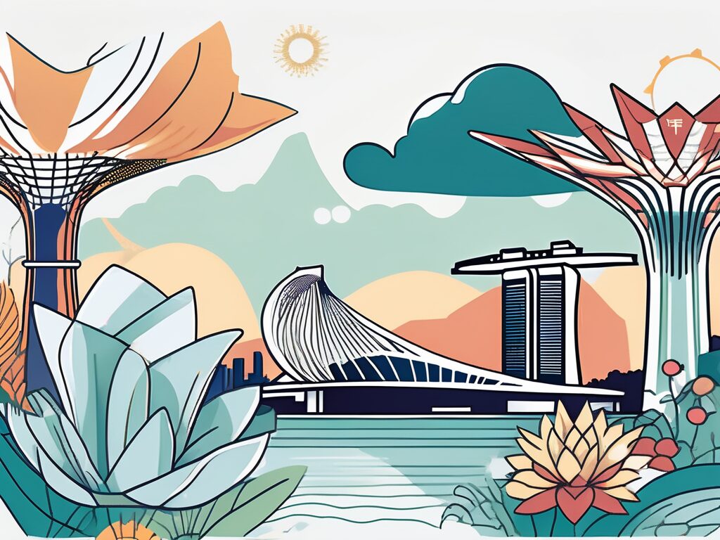Iconic singapore landmarks like marina bay sands