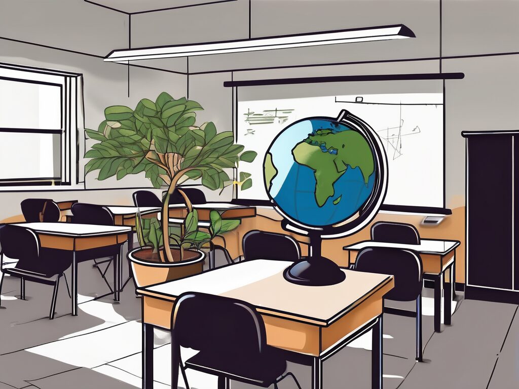 A classroom environment in malaysia with various educational tools like books
