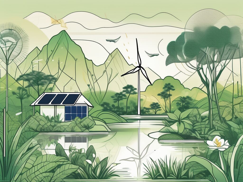 A lush thai landscape with diverse flora and fauna