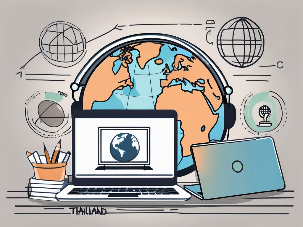 A globe with thailand highlighted