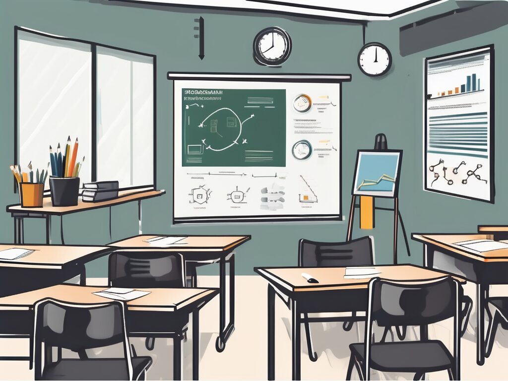 A classroom setting in singapore with various educational tools