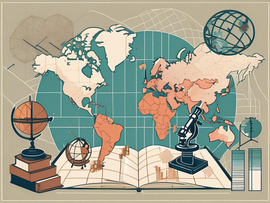 A diverse array of teaching tools such as a globe