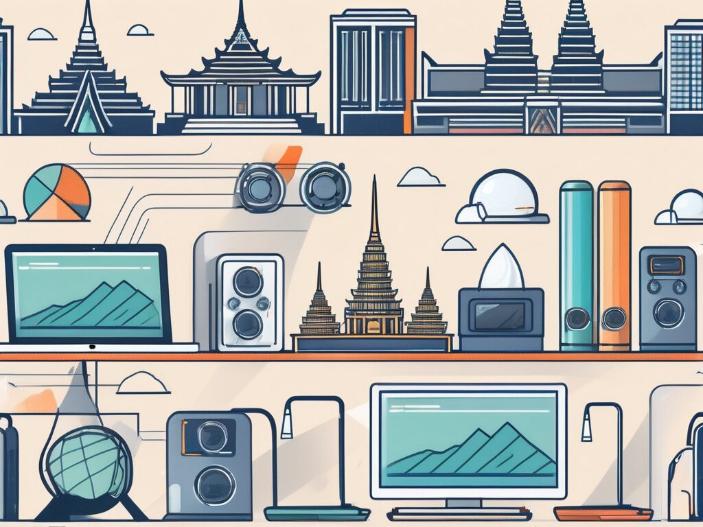 A modern thai classroom filled with high-tech teaching tools and equipment