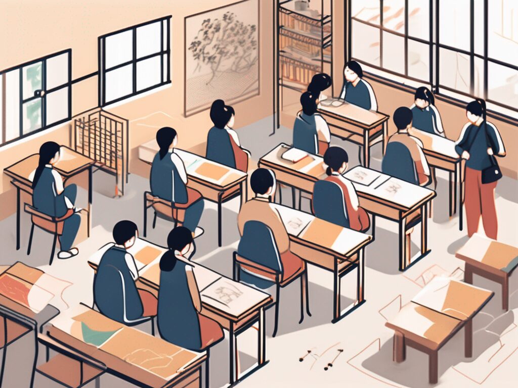 A traditional chinese classroom setting