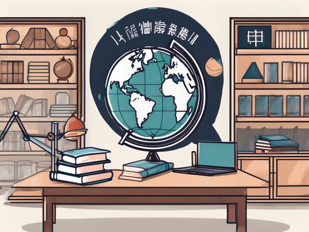 A classroom setting in china with an international quality teaching standard (iqts) banner