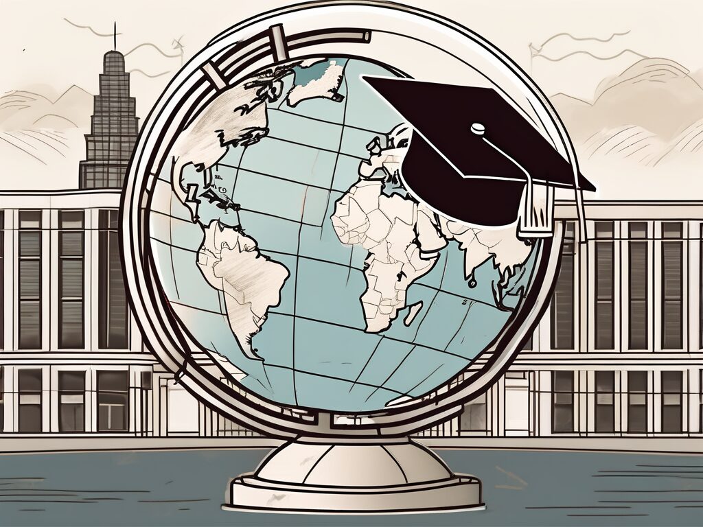 A globe focused on china