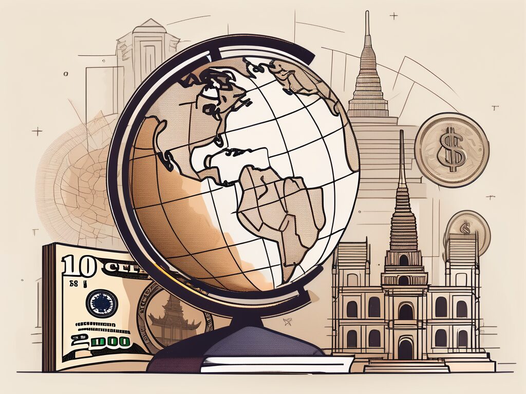 A classroom setting with a globe