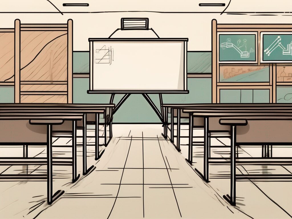 A classroom setting in thailand with various educational tools and cultural symbols