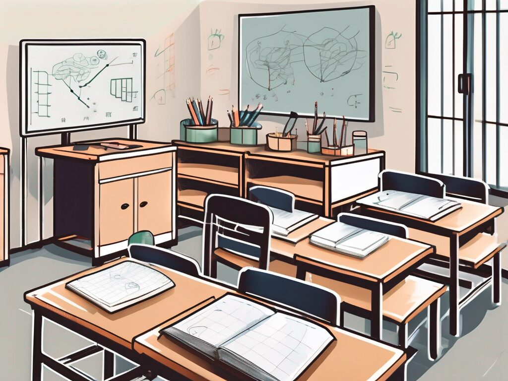 A classroom setting in china with various educational tools and resources designed for special needs education