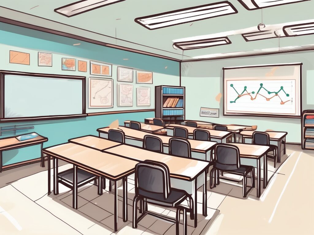 A classroom setting in hong kong with various educational tools and aids typically used for special education needs