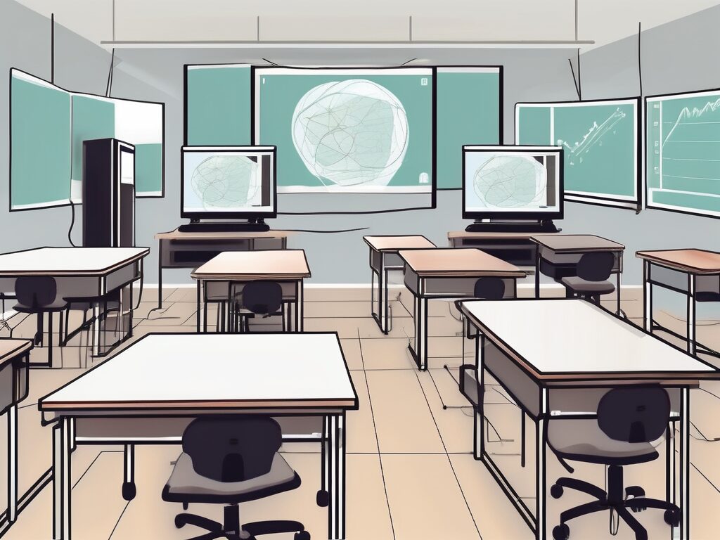 A classroom setting in malaysia with various scientific