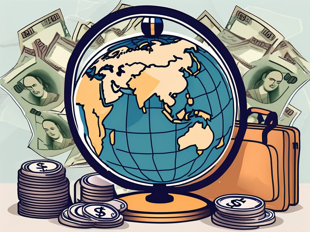 A classroom setting with a globe