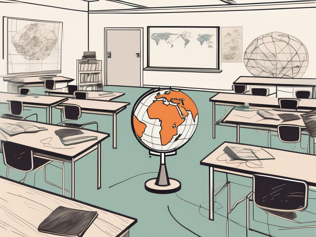 A classroom with diverse educational tools scattered around