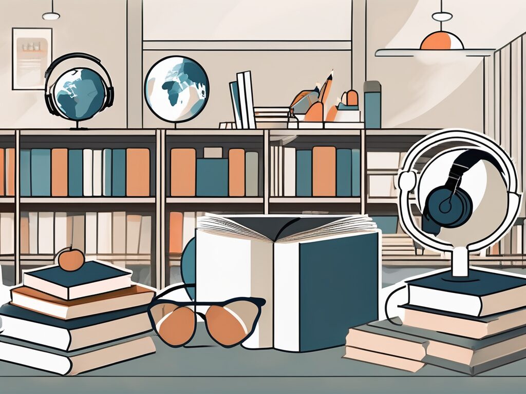 A classroom setting in singapore with various educational tools like books