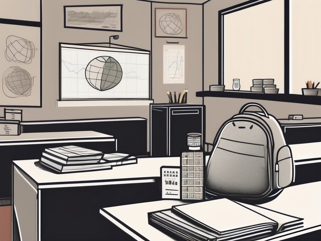 A classroom setting in hong kong with a chalkboard