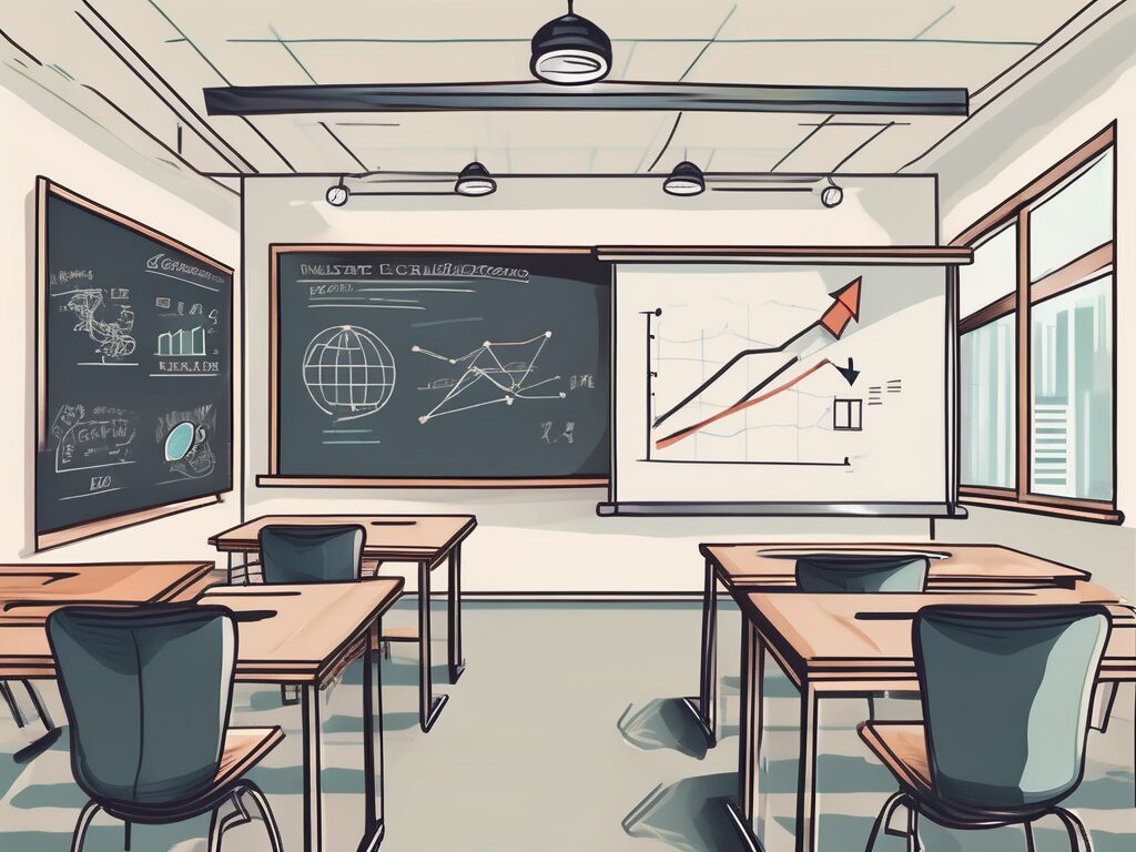 A classroom setting in hong kong with two chalkboards signifying collaboration