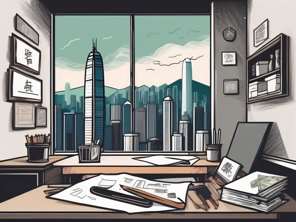 A classroom with a diploma and a graduation cap on the teacher's desk