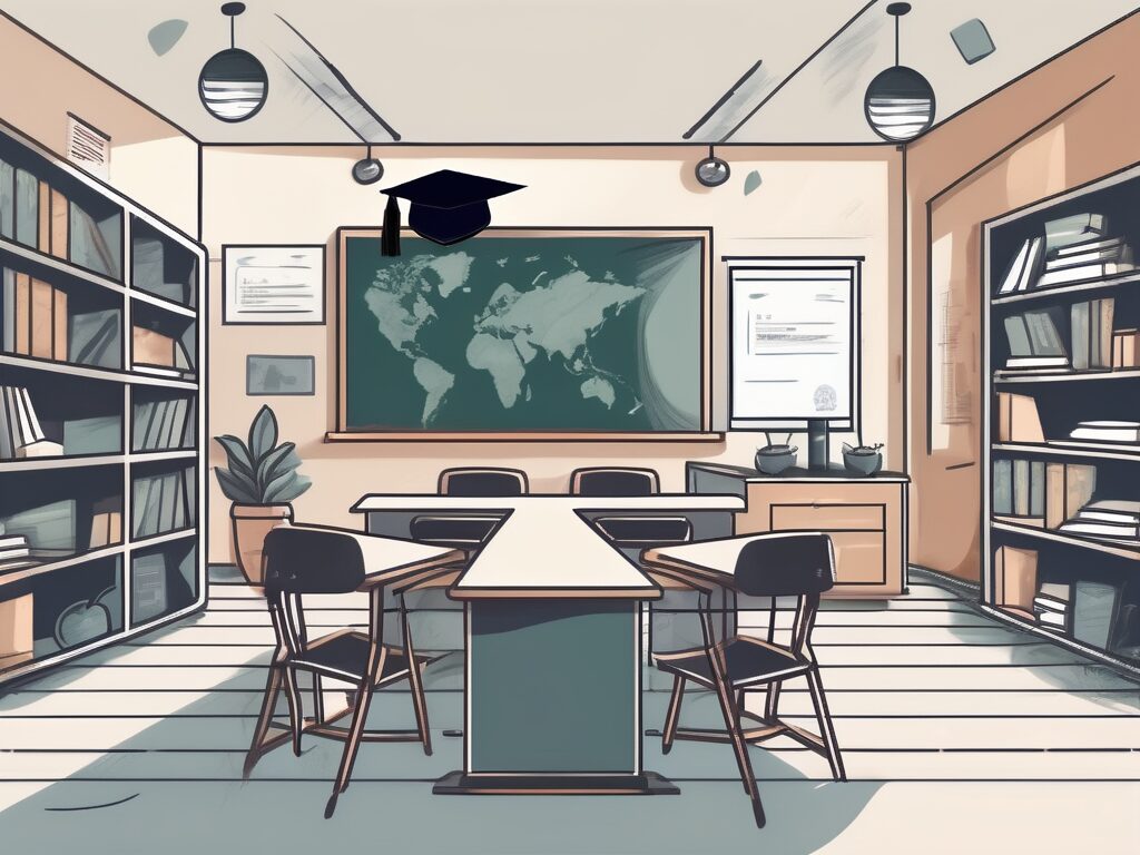 A classroom setting in singapore with diverse cultural symbols