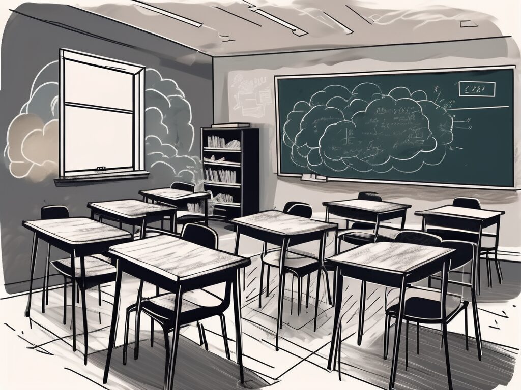 A classroom setting in singapore with empty chairs