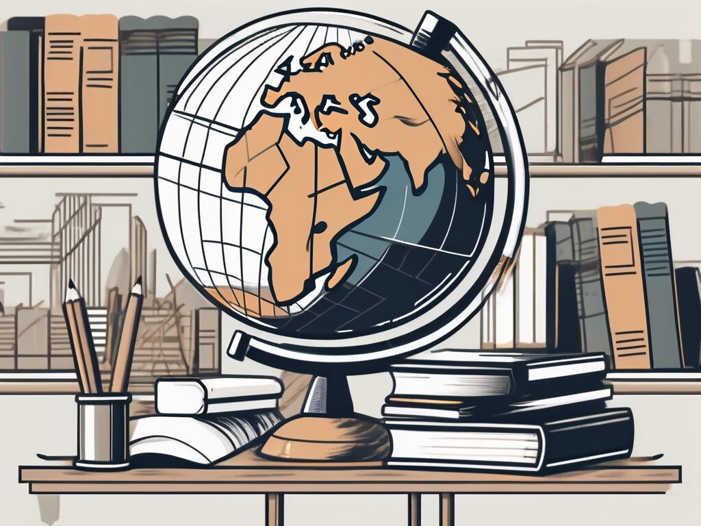 A classroom setting in dubai with various educational tools like a globe