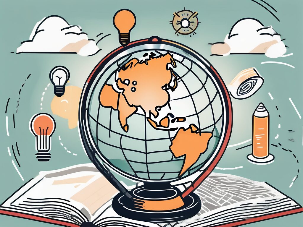A graduation cap sitting on top of a globe focused on china
