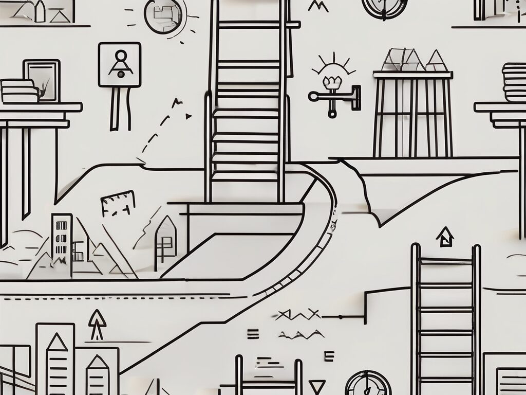 A classroom setting in malaysia with various symbols representing challenges such as a broken pencil