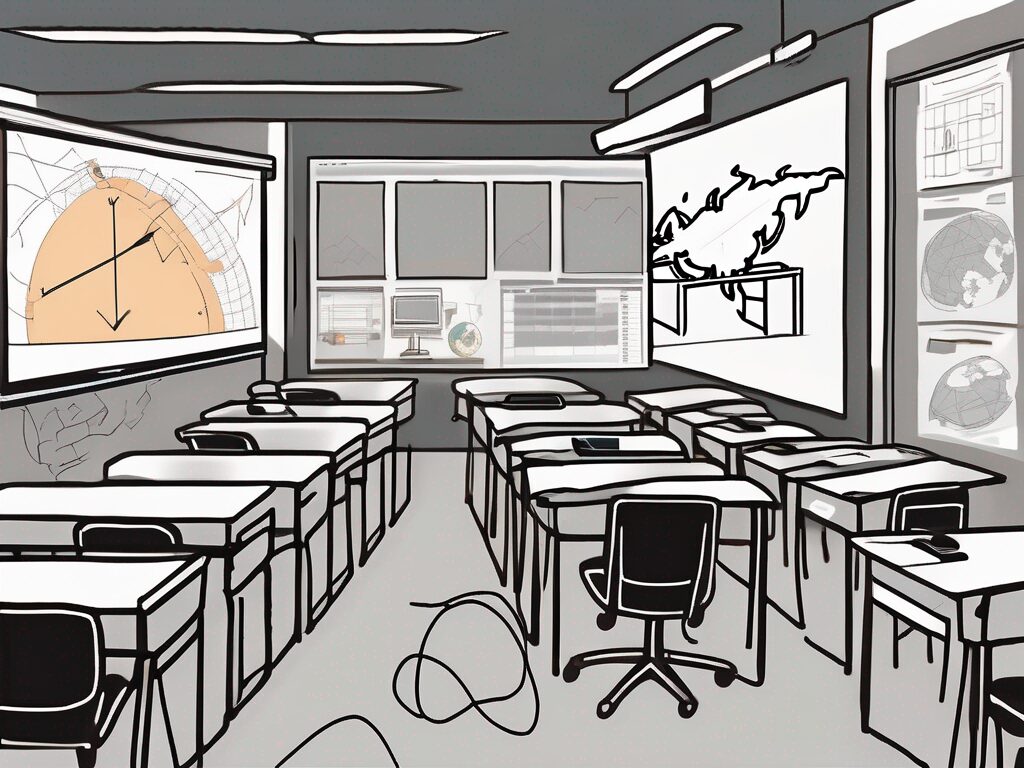 A classroom scene in hong kong with a blackboard
