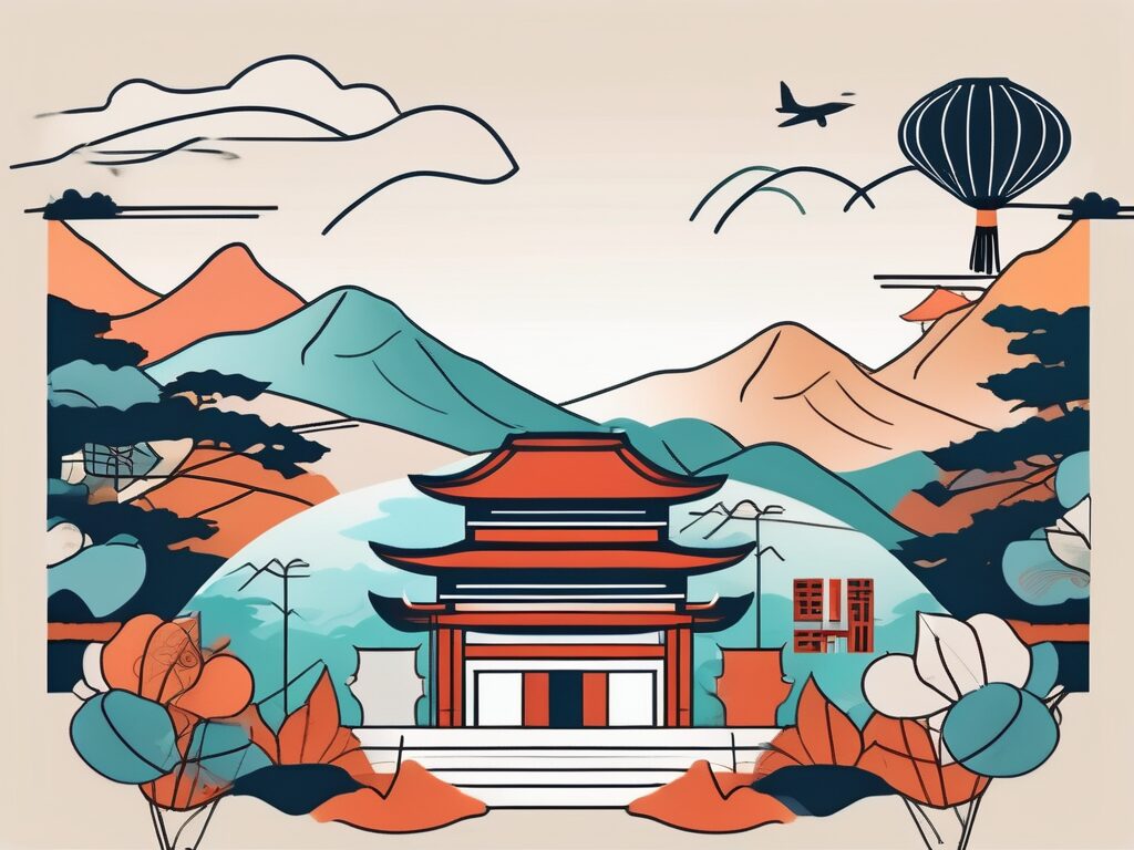 A classroom setting with diverse cultural symbols from around the world