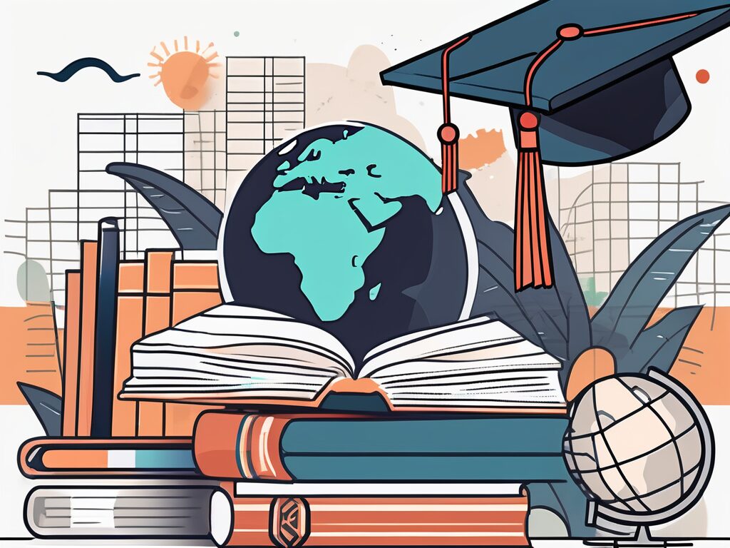 A diverse collection of educational tools like books