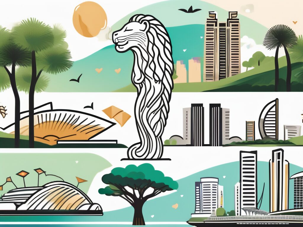 Various cultural symbols from singapore