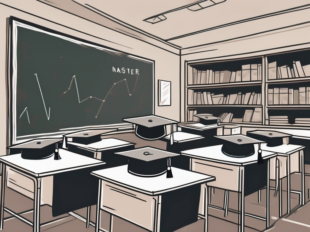 A classroom scene in singapore with a chalkboard