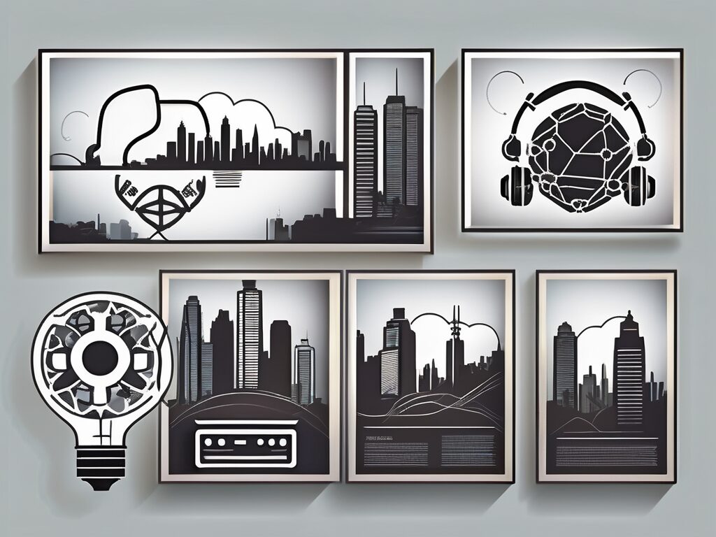 Four symbolic icons representing modern teaching techniques
